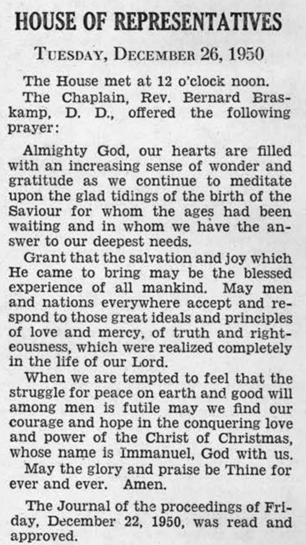 Christmas Prayer 1950